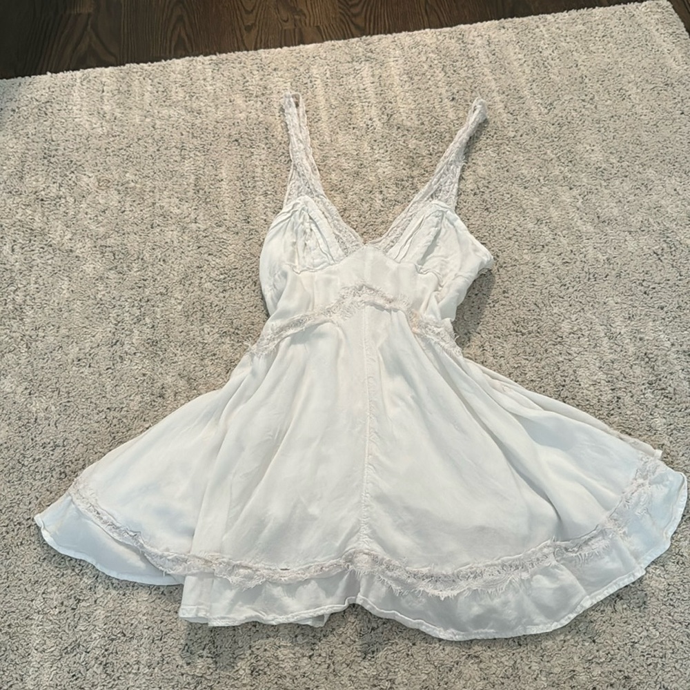 Urban Outfitters White Lace V Neck Dress